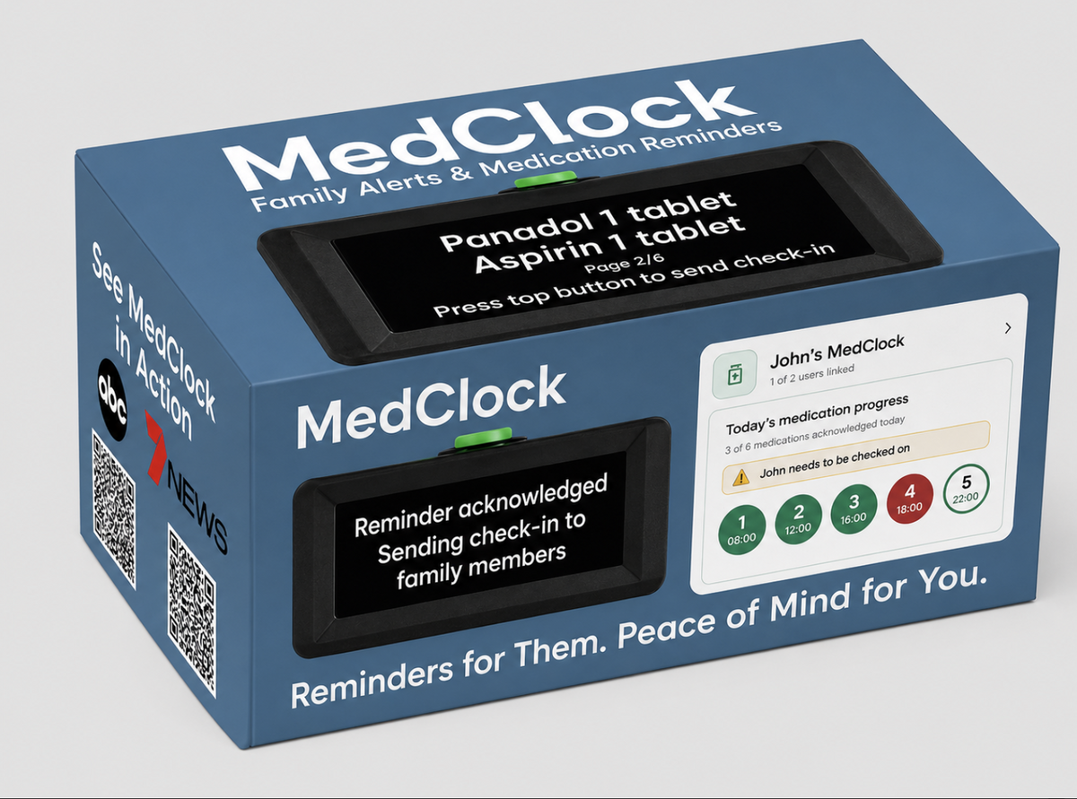 MedClock – One-Button Check-Ins for Independent Living.