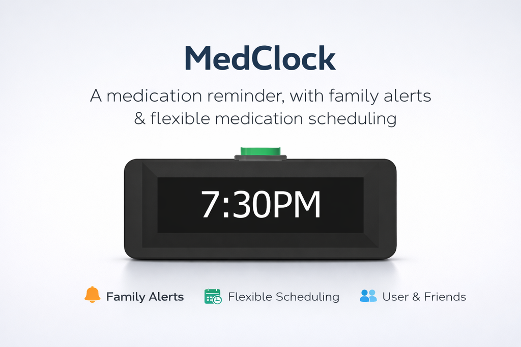 MedClock – Medication Reminders with Family Peace of Mind with 2 year SMS plan included