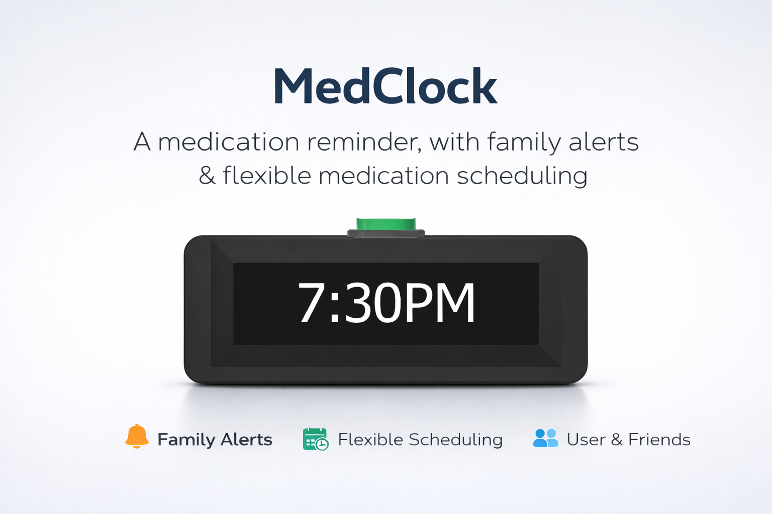 MedClock – Medication Reminders with Family Peace of Mind with 2 year SMS plan included